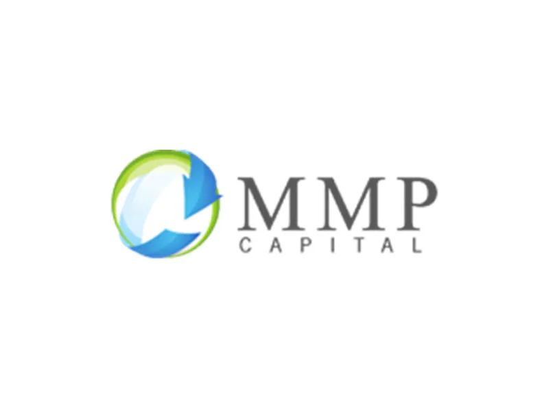 MMP Capital logo with a blue and green circular arrow beside gray serif lettering