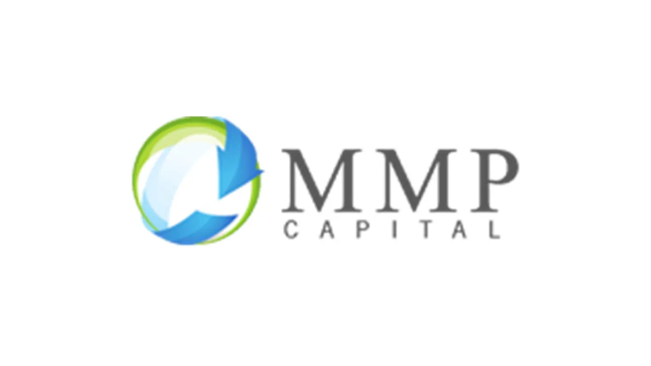 MMP Capital logo with a blue and green circular arrow beside gray serif lettering